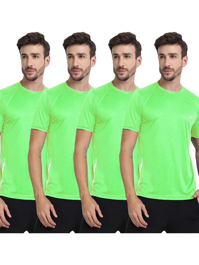 men pack of 4 solid short sleeve t-shirt