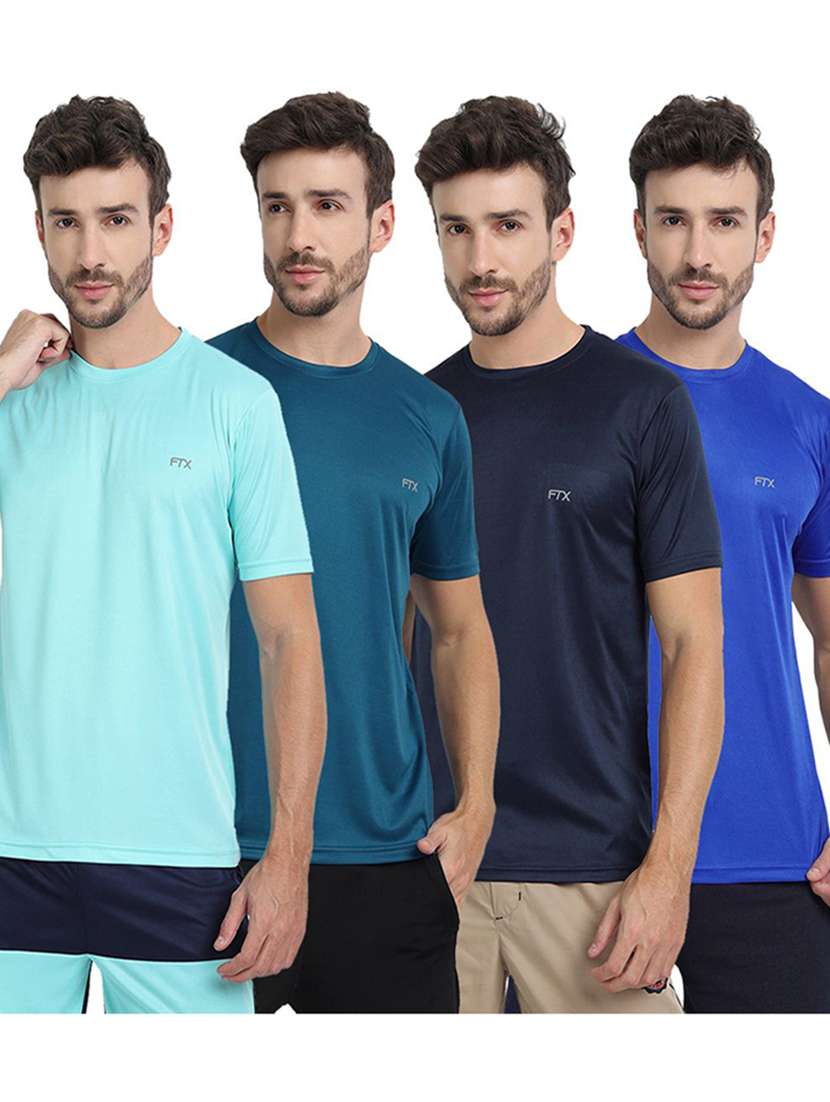 men pack of 4 solid short sleeve t-shirt