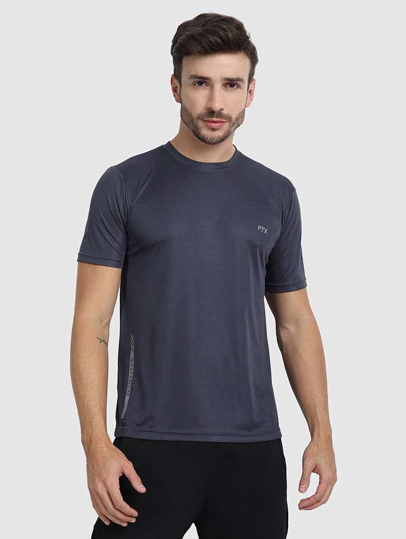 men solid round neck t-shirt