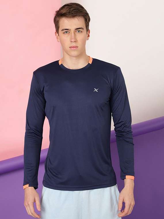 men solid long sleeve regular fit t-shirt