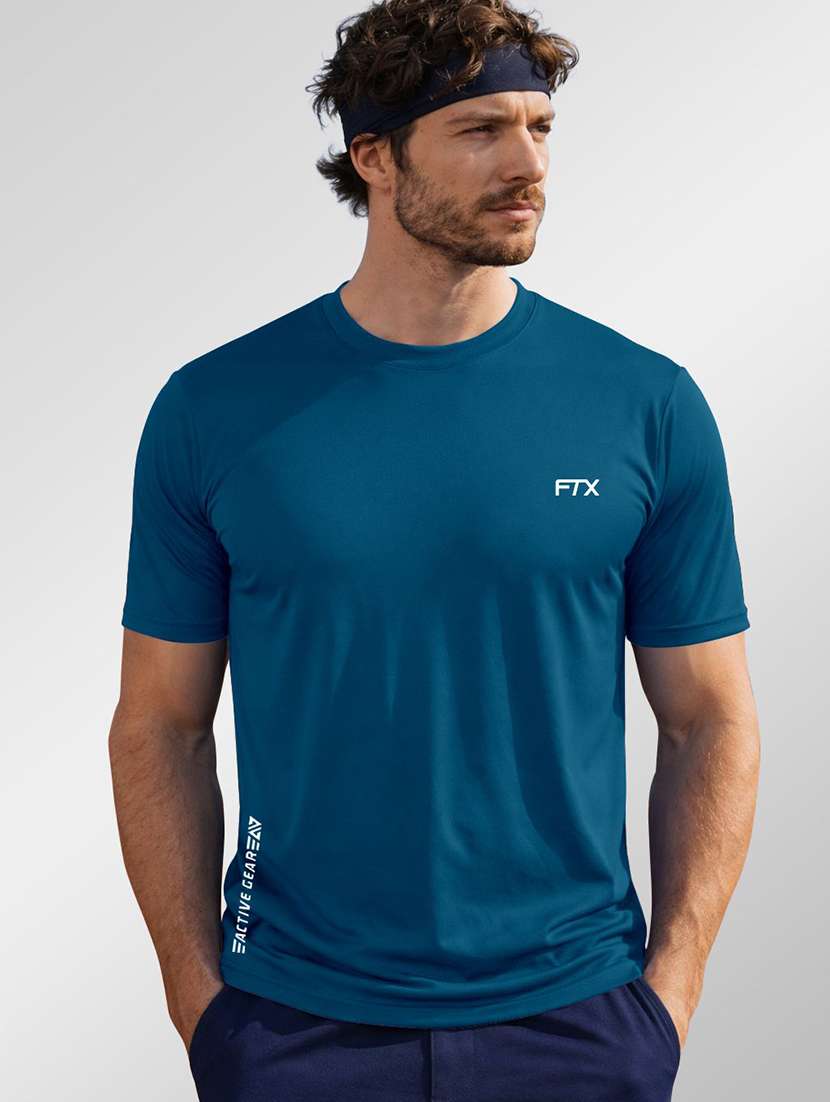 men solid round neck regular fit t-shirt