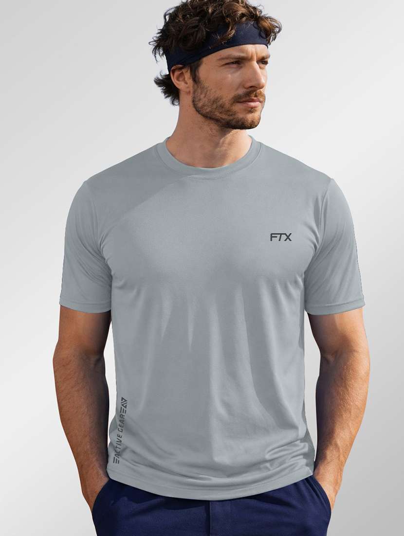 men solid round neck regular fit t-shirt