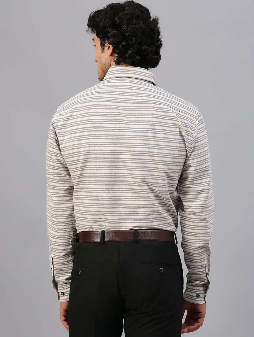 men striped long sleeve regular fit casual shirt - 22355553 -  Standard Image - 3