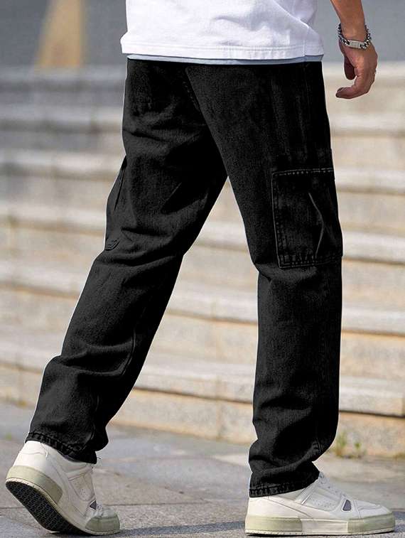men solid mid rise cargo - 22355761 -  Standard Image - 3