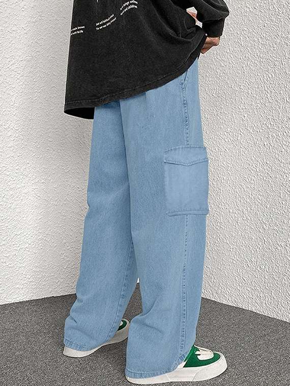 men solid mid rise cargo - 22355764 -  Standard Image - 3