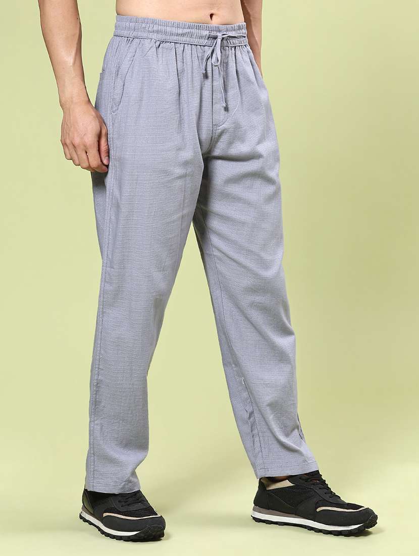 men grey cotton cargo