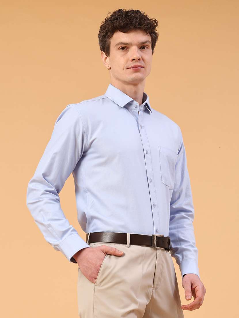 men solid long sleeve slim fit formal shirt - 22355886 -  Standard Image - 3