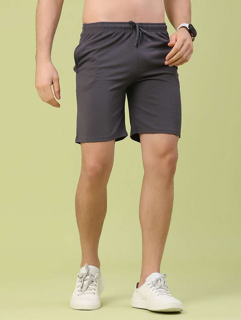 men textured mid rise slim fit shorts - 22355894 -  Standard Image - 3