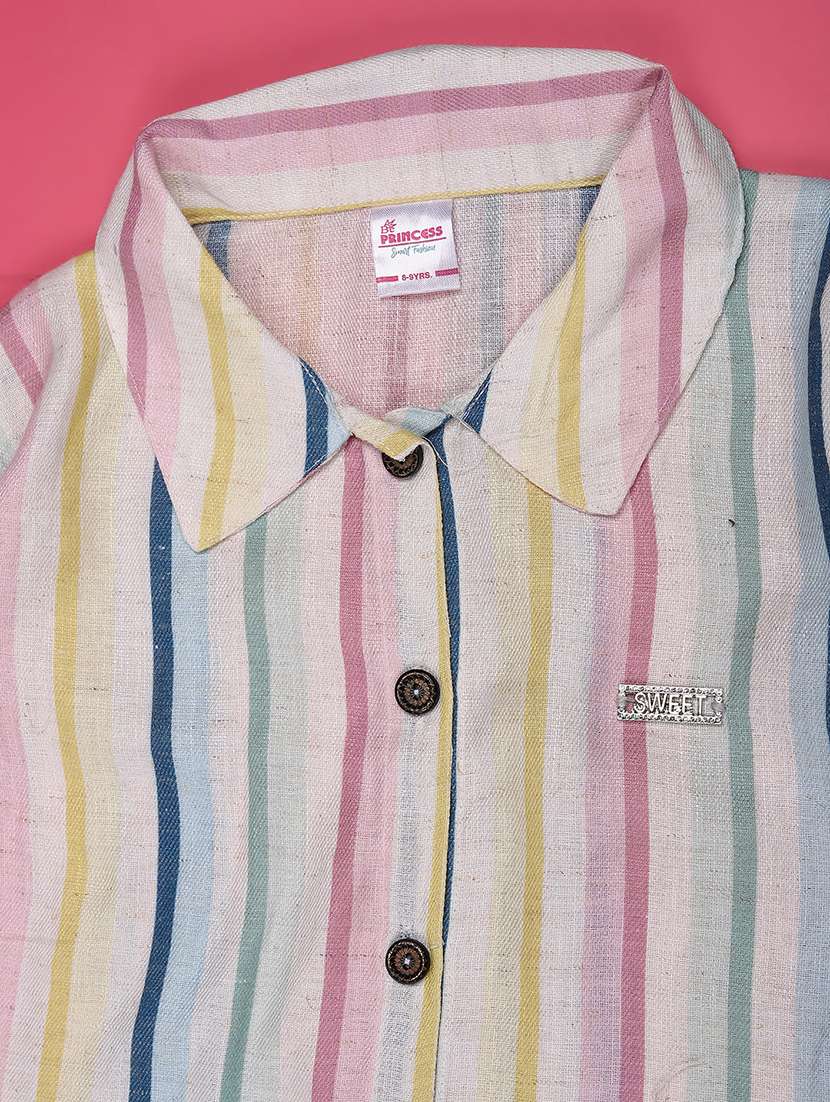 girls striped short sleeve full length set - 22355940 -  Standard Image - 3