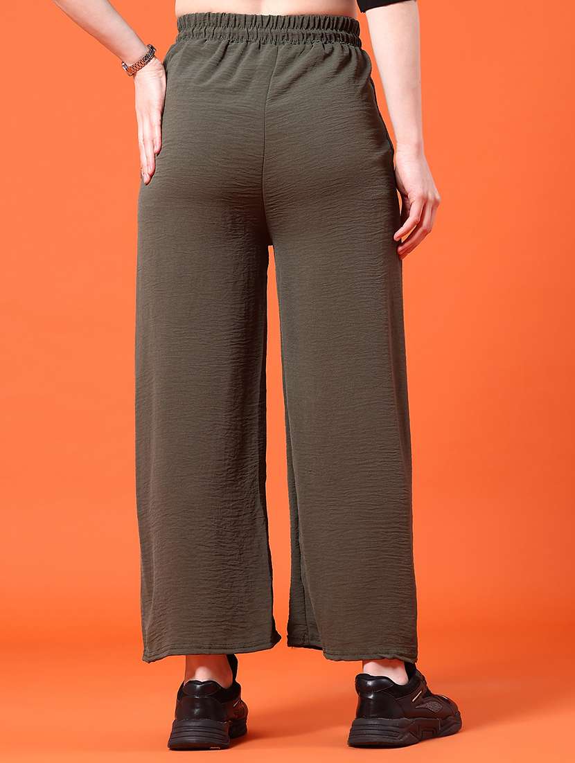 women solid mid rise straight palazzo - 22355945 -  Standard Image - 3