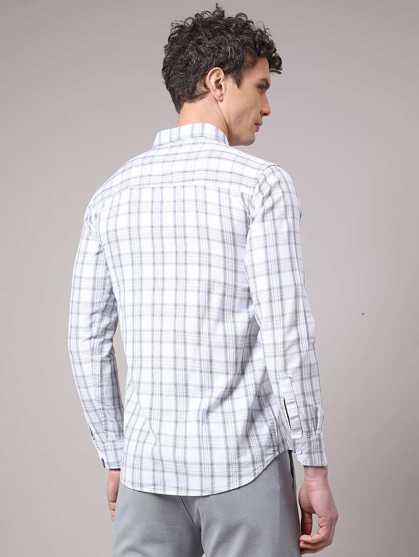 men checkered long sleeve slim fit casual shirt - 22355992 -  Standard Image - 3