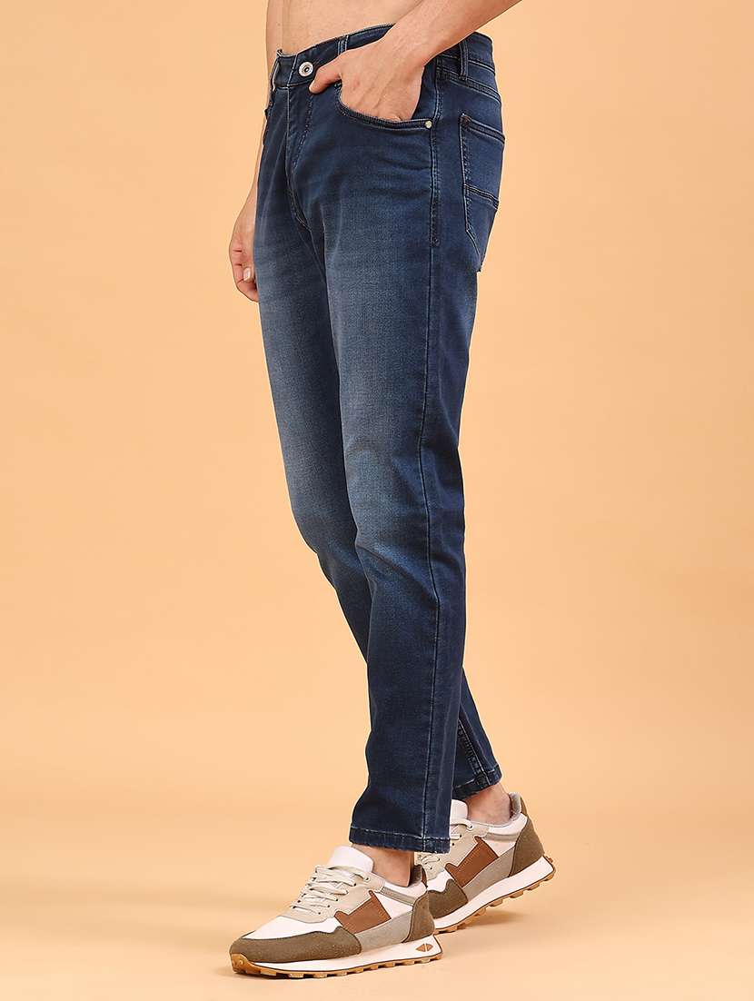 men washed mid rise full length slim fit jeans - 22356052 -  Standard Image - 3