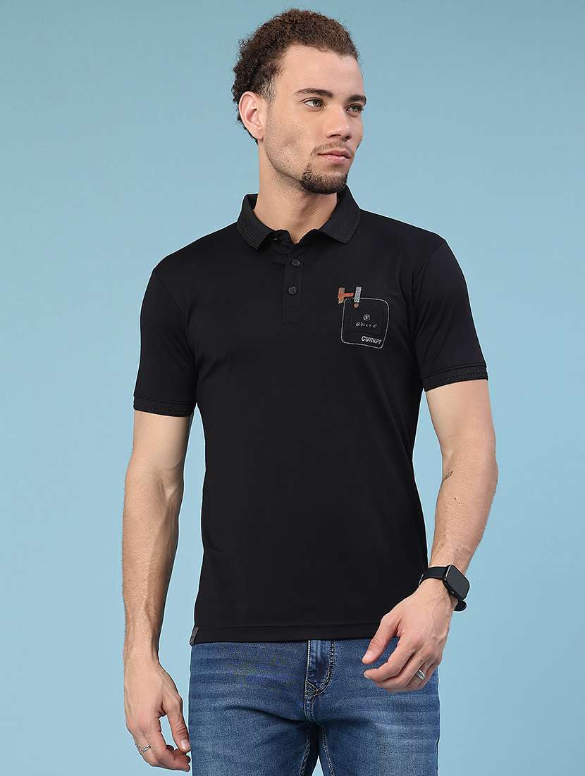 men printed short sleeve slim fit polo t-shirt