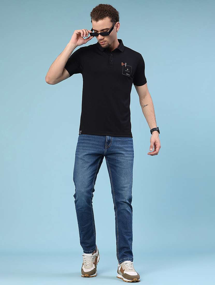 men printed short sleeve slim fit polo t-shirt - 22356160 -  Standard Image - 3