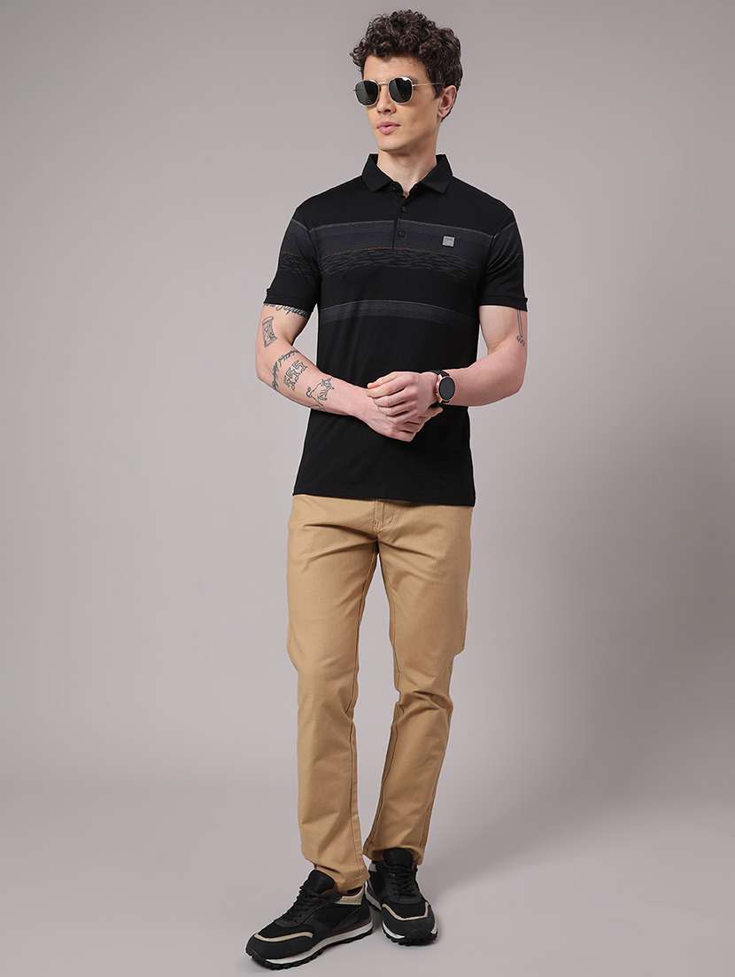 men striped short sleeve slim fit polo t-shirt - 22356174 -  Standard Image - 3