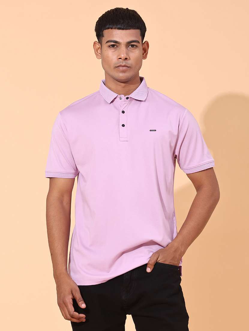 men solid short sleeve regular fit polo t-shirt