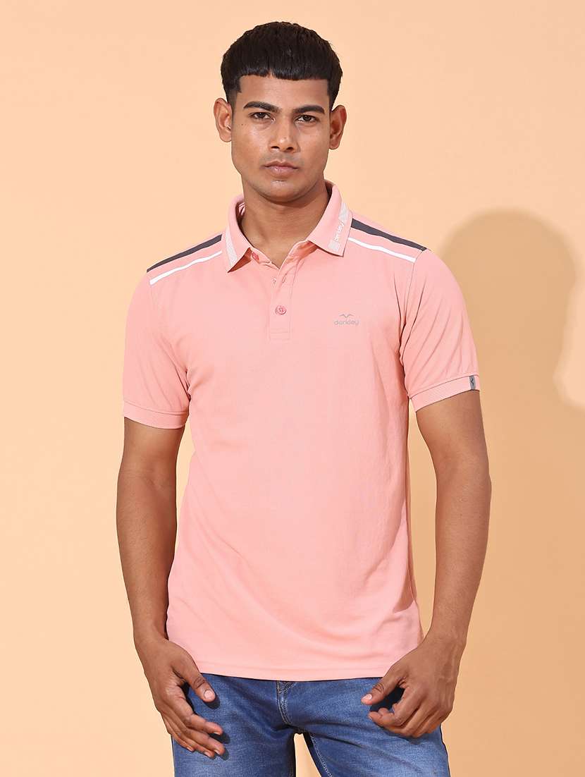 men solid short sleeve slim fit polo t-shirt