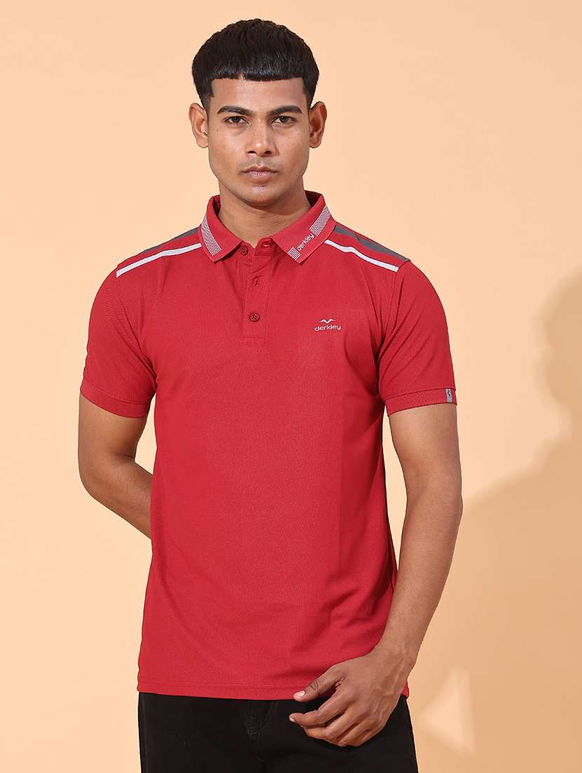 men solid short sleeve slim fit polo t-shirt