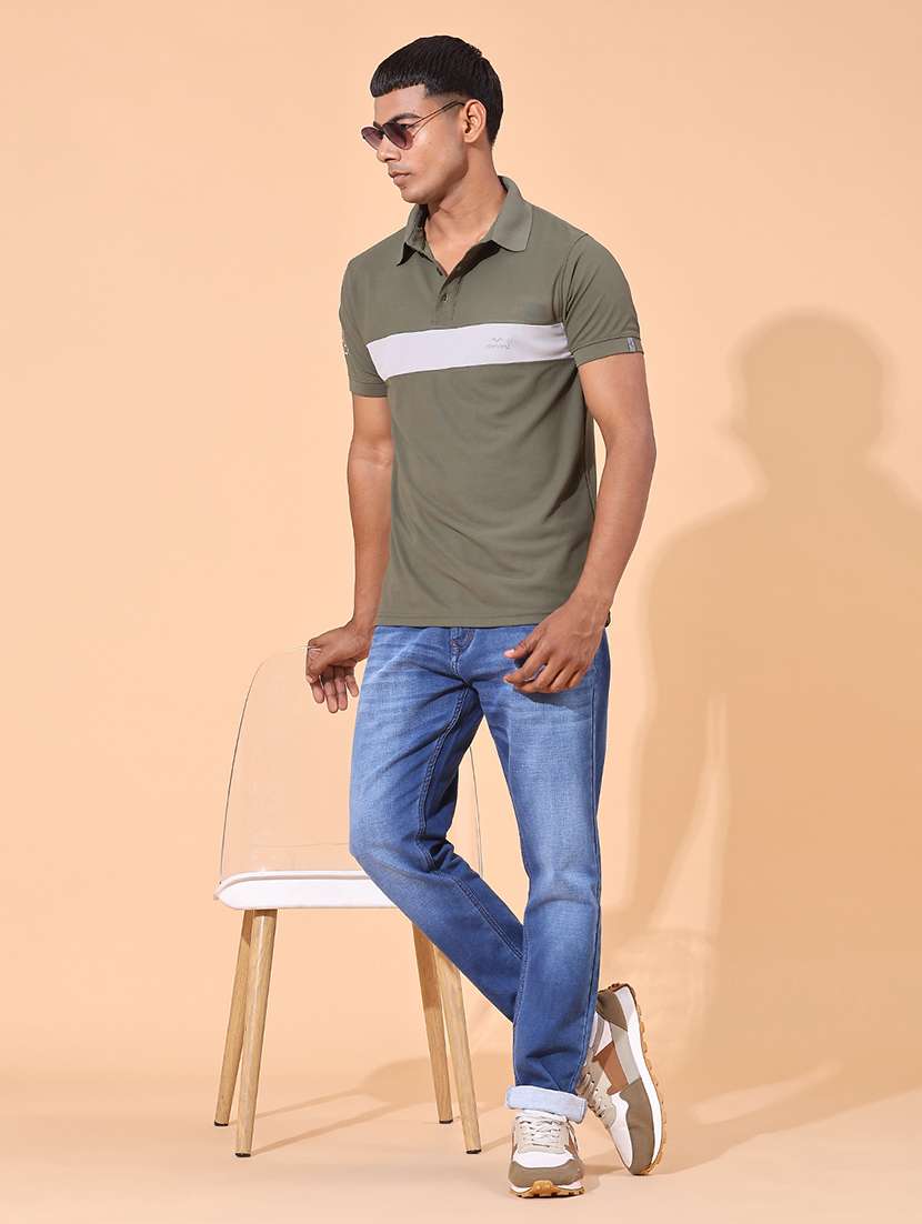 men color block short sleeve slim fit polo t-shirt - 22356211 -  Standard Image - 3