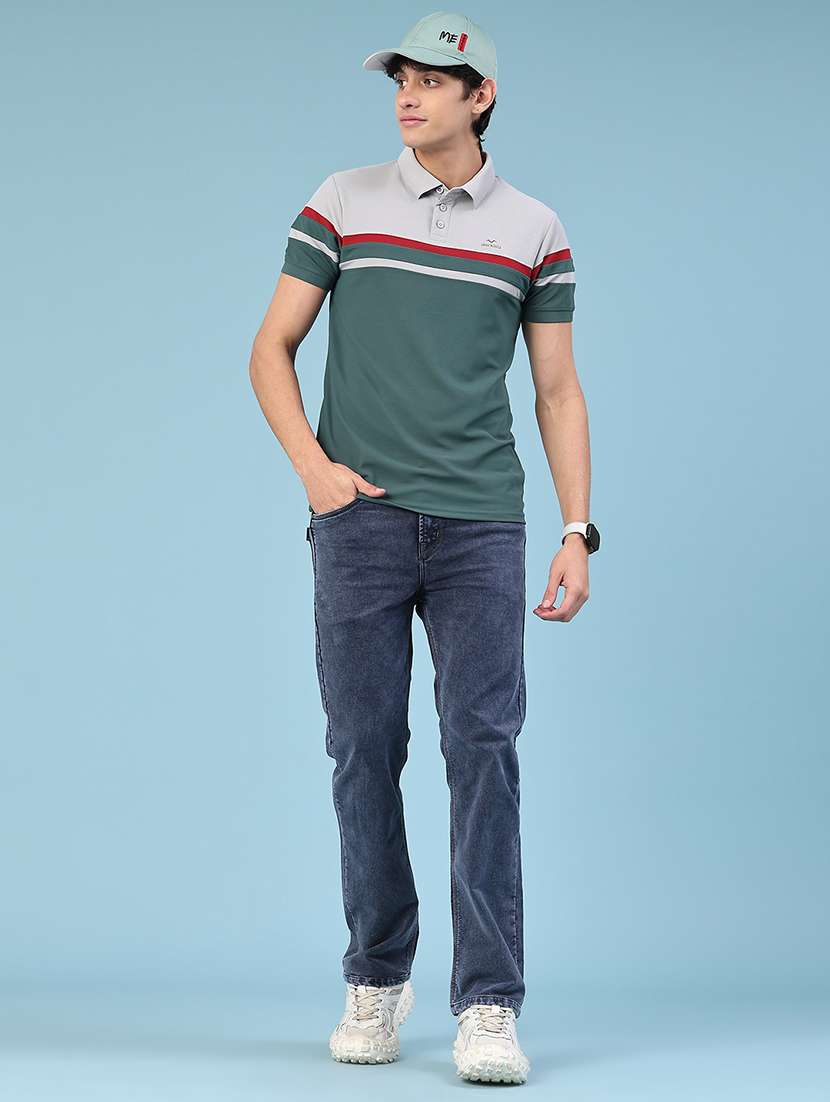 grey cotton blend plain tshirt - 22356238 -  Standard Image - 3