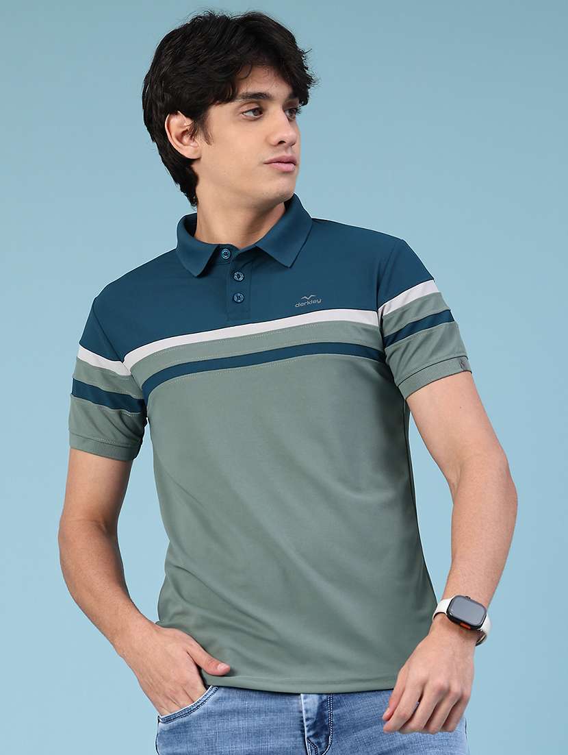 green cotton blend plain tshirt