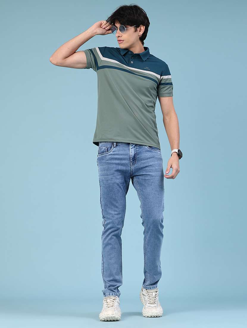 green cotton blend plain tshirt - 22356242 -  Standard Image - 3