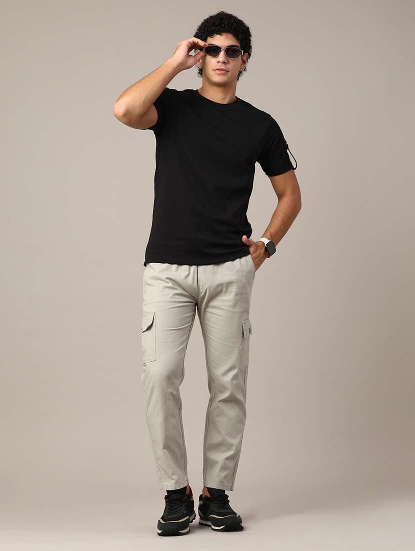 black cotton blend plain tshirt - 22356257 -  Standard Image - 3