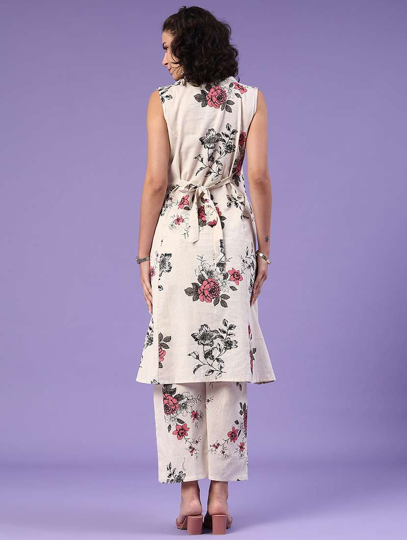 cream cotton top and trouser set coord - 22356303 -  Standard Image - 3