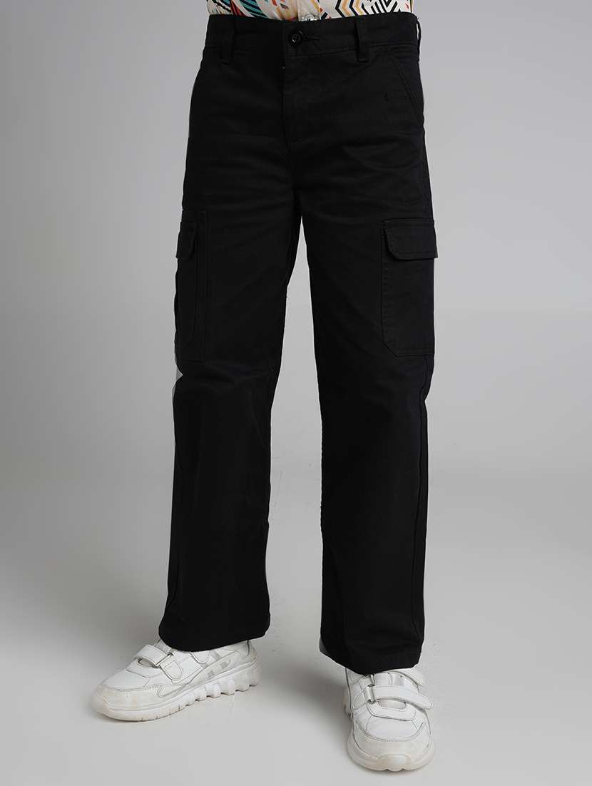 boys solid mid rise cargo - 22356426 -  Standard Image - 3