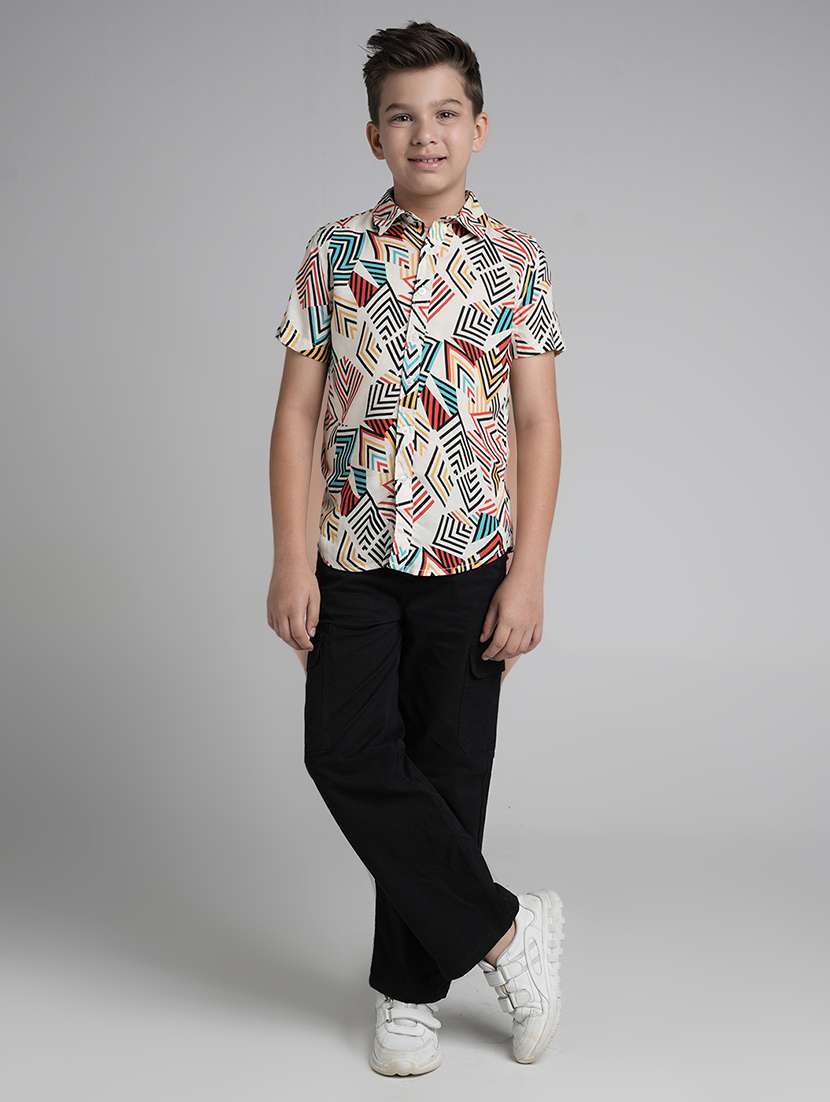 boys solid mid rise cargo - 22356426 -  Standard Image - 5