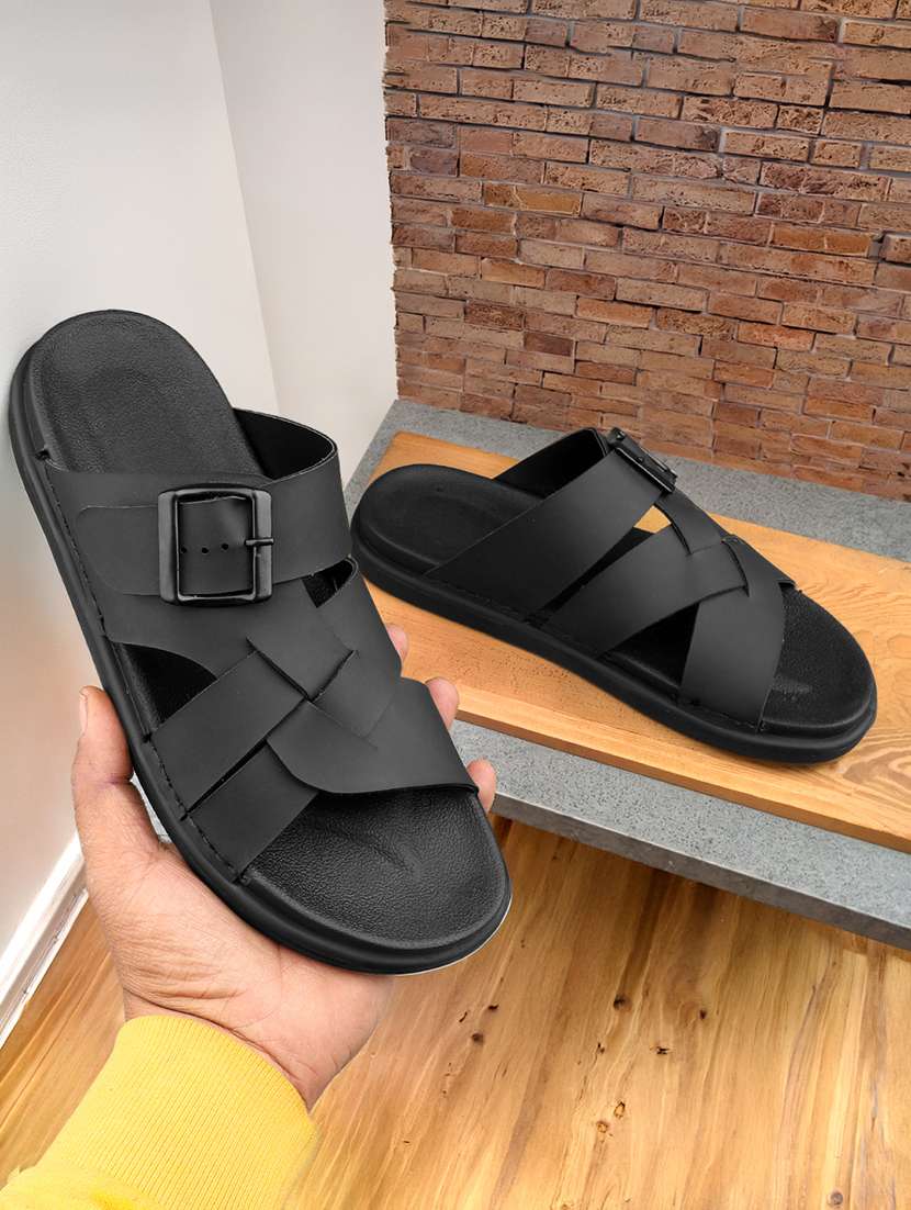 men solid slip on sandal