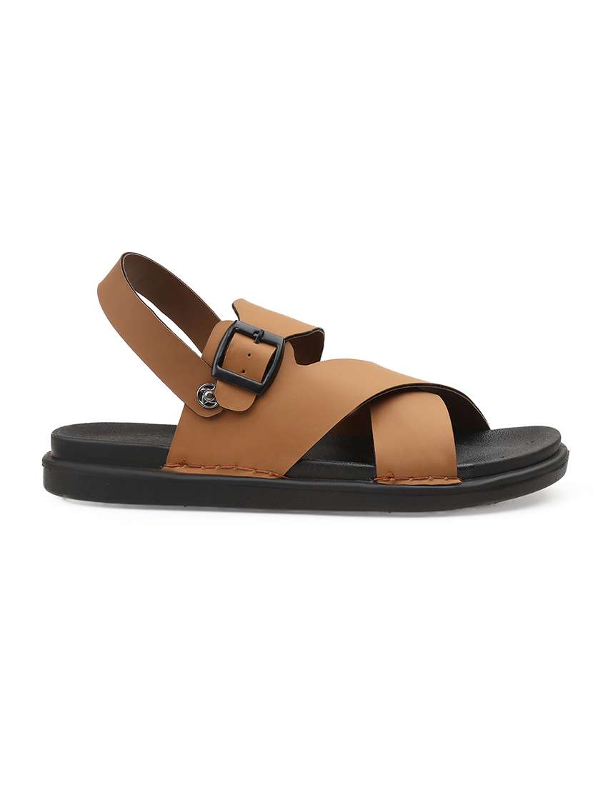 men solid back strap sandal - 22356559 -  Standard Image - 3