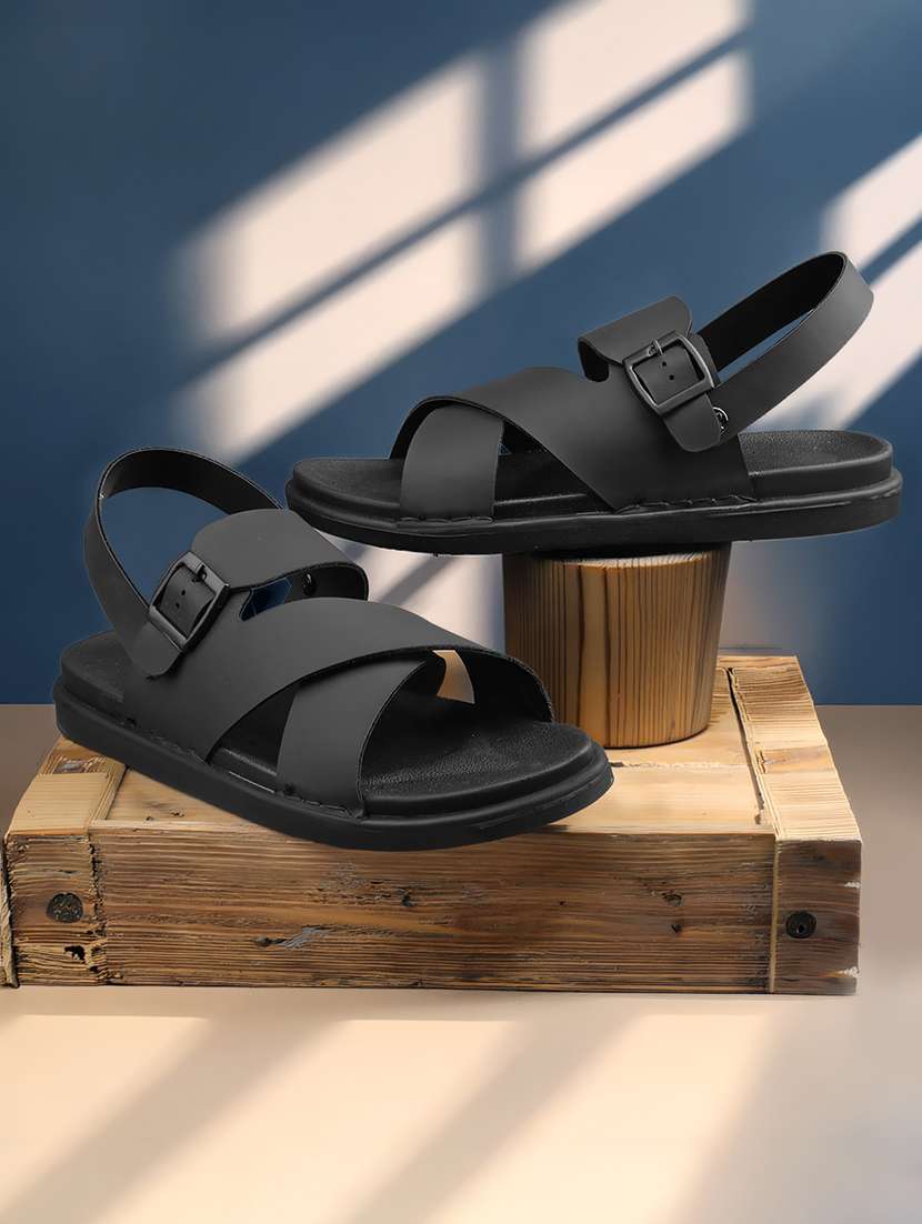 men solid back strap sandal
