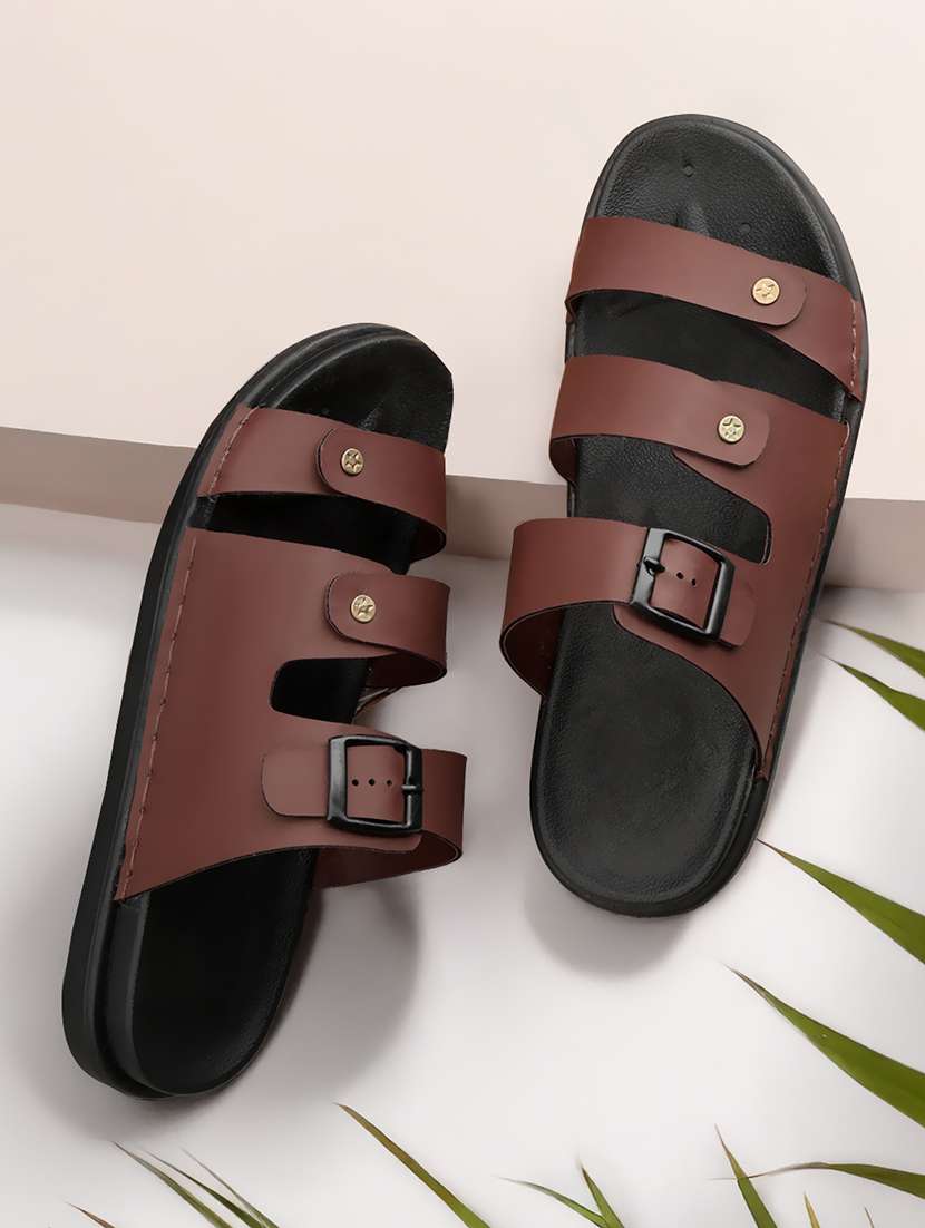 men solid slip on sandal