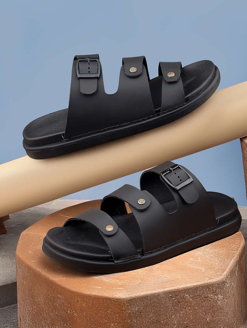 men solid slip on sandal