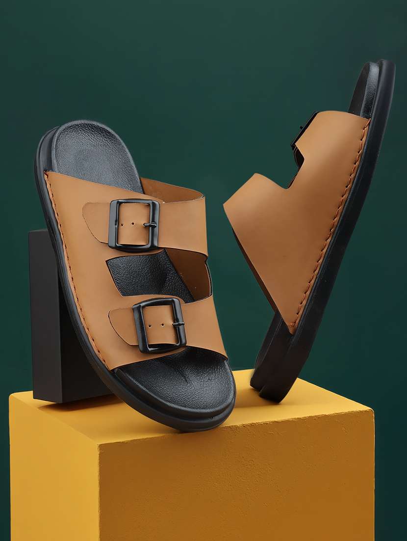 men solid slip on sandal