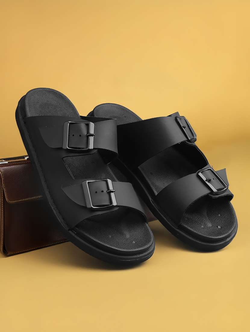 men solid slip on sandal