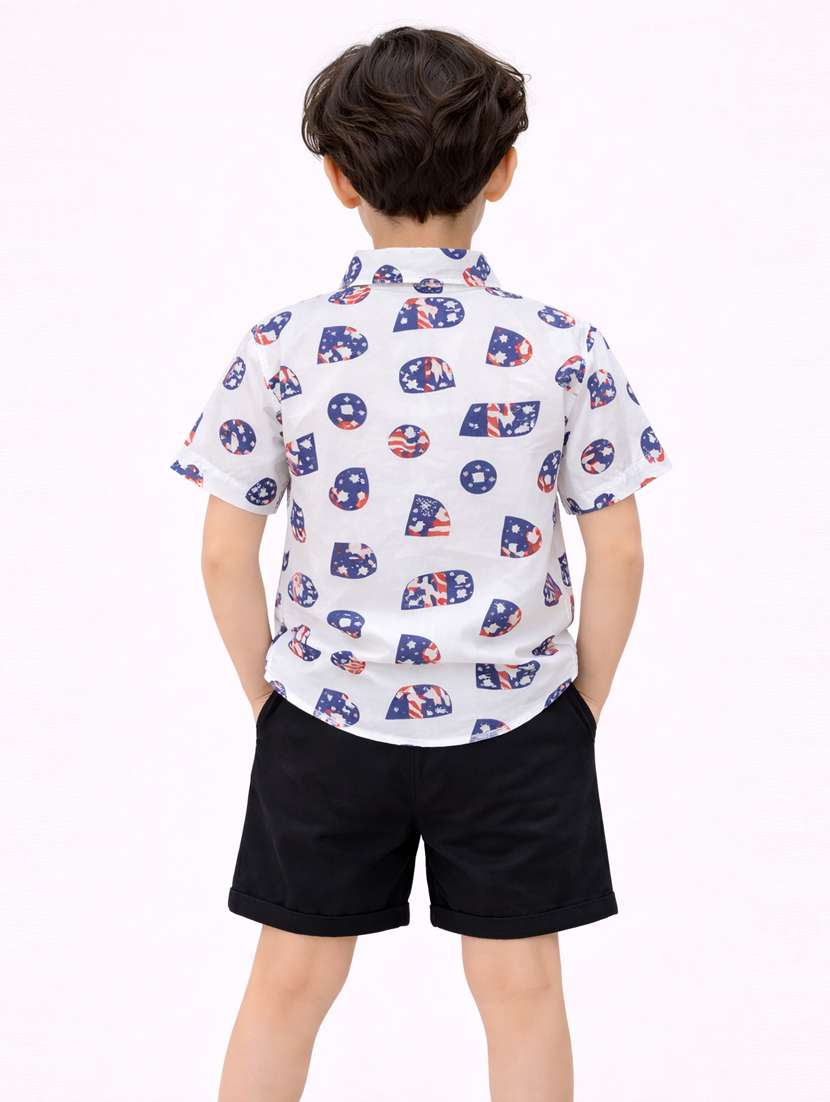 boys printed shirt and short set - 22356590 -  Standard Image - 3