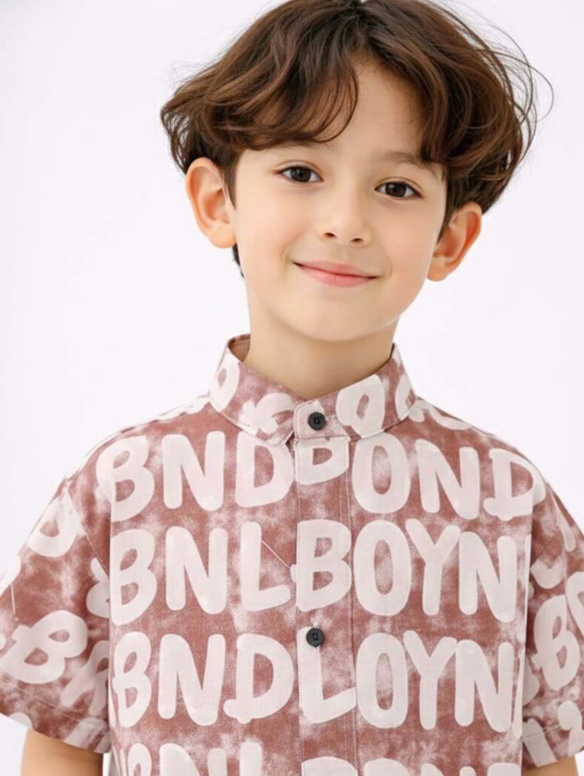 boys printed shirt and short set - 22356606 -  Standard Image - 3