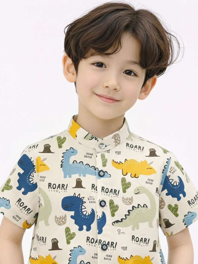boys printed shirt and short set - 22356629 -  Standard Image - 3
