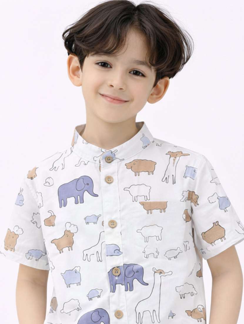 boys printed shirt and short set - 22356639 -  Standard Image - 3