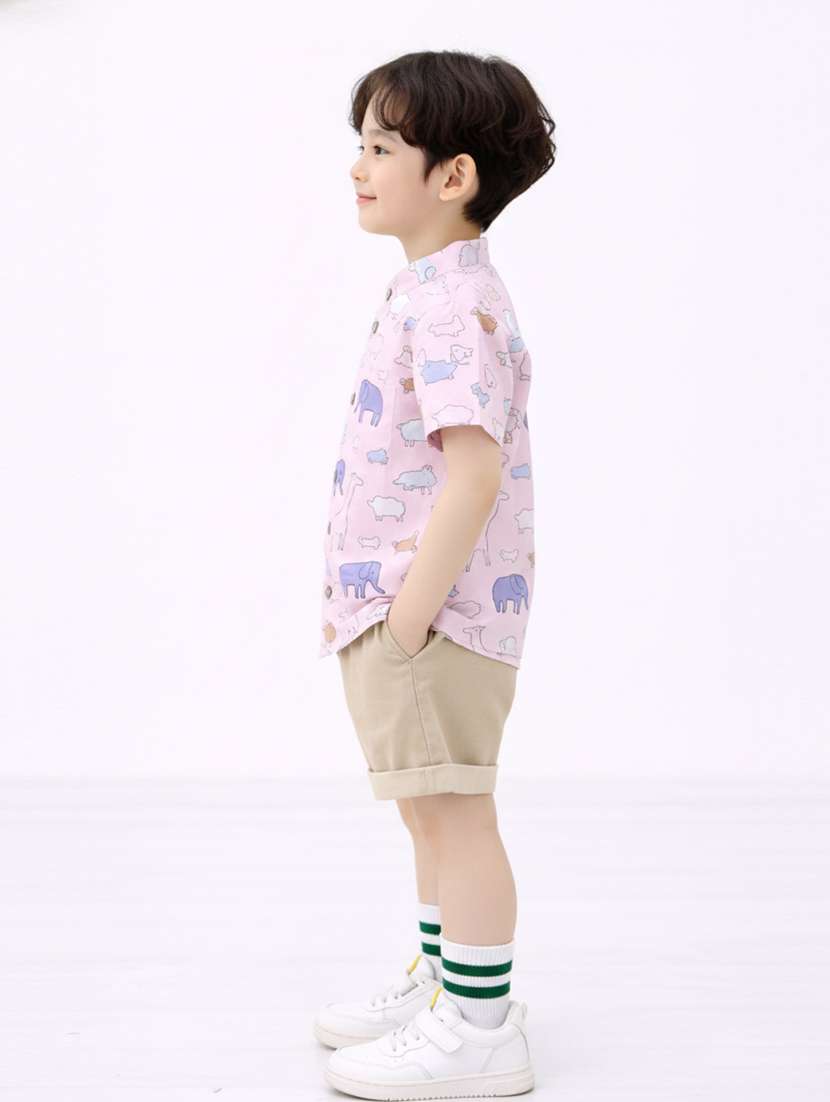 Boys Printed Shirt And Short Set - 22356642 -  Standard Image - 3
