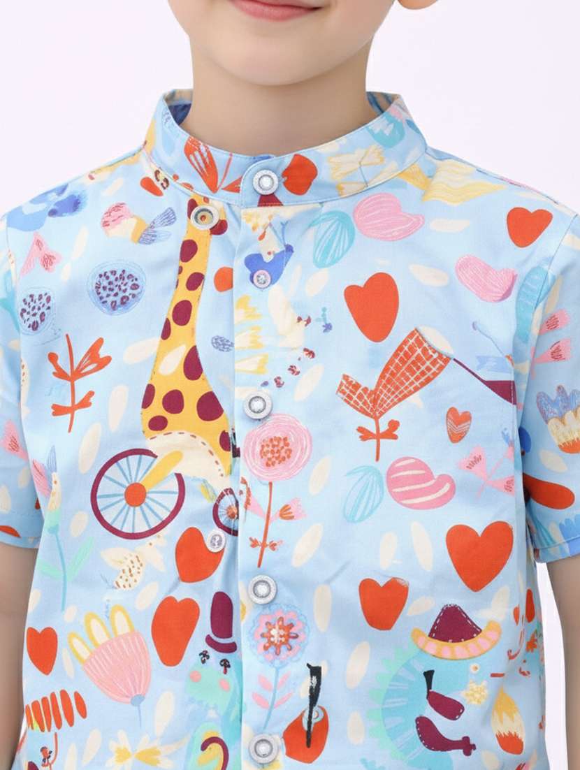 boys printed shirt and short set - 22356643 -  Standard Image - 3