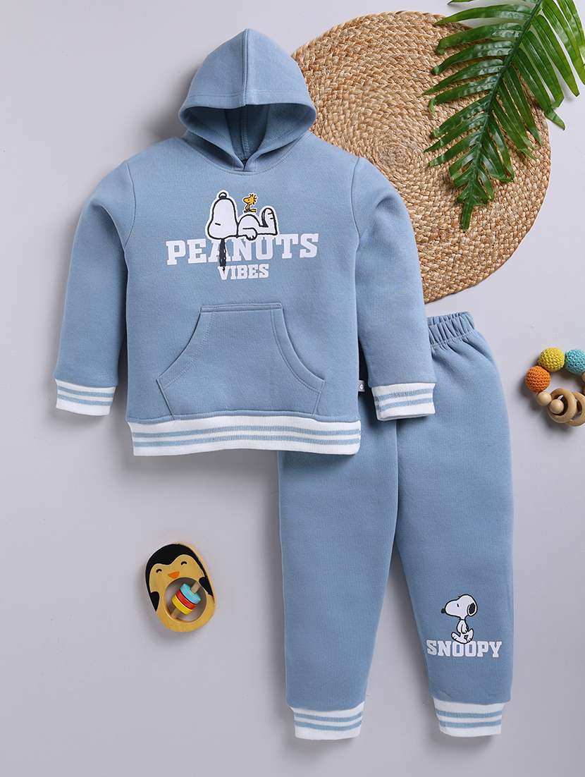 boys printed long sleeves full length set