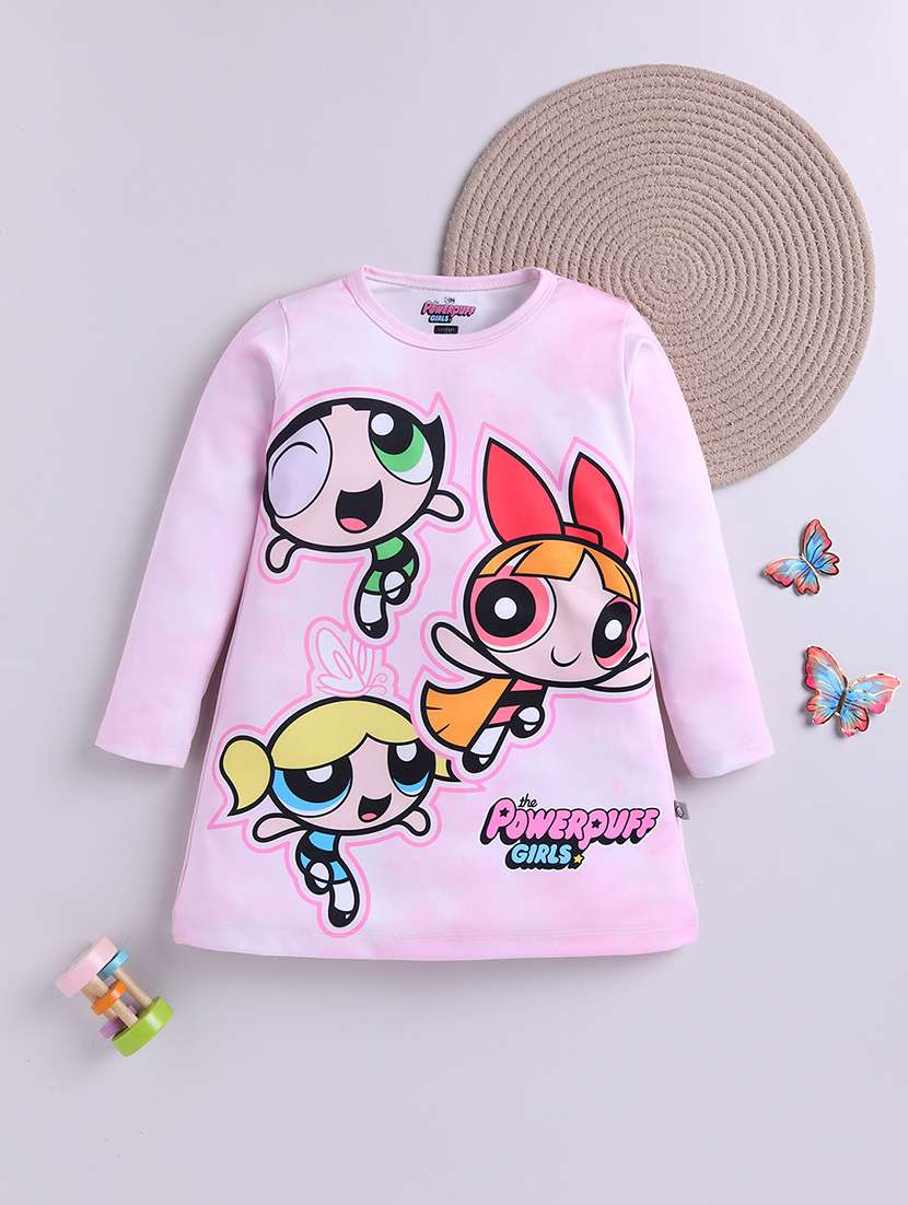 women printed long sleeve a-line dress