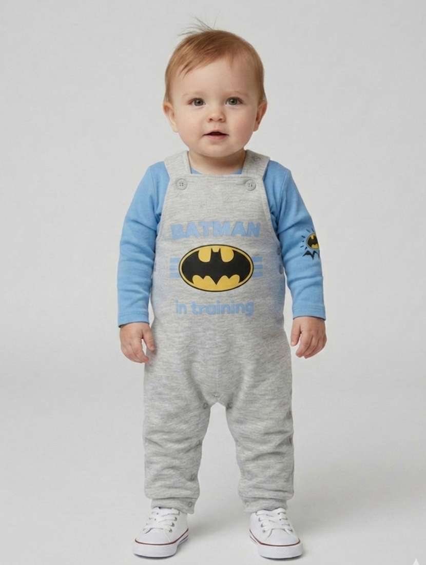 boys printed shoulder strap dungaree