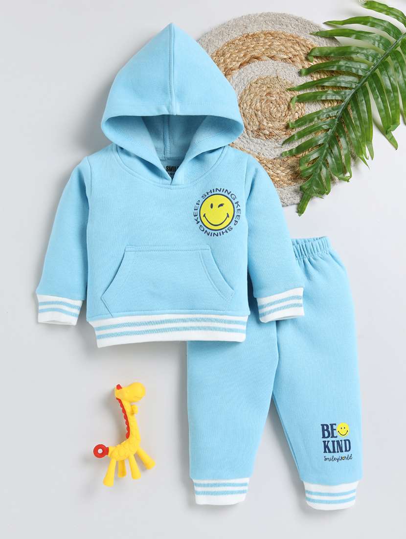 boys printed long sleeve winterwear full length set