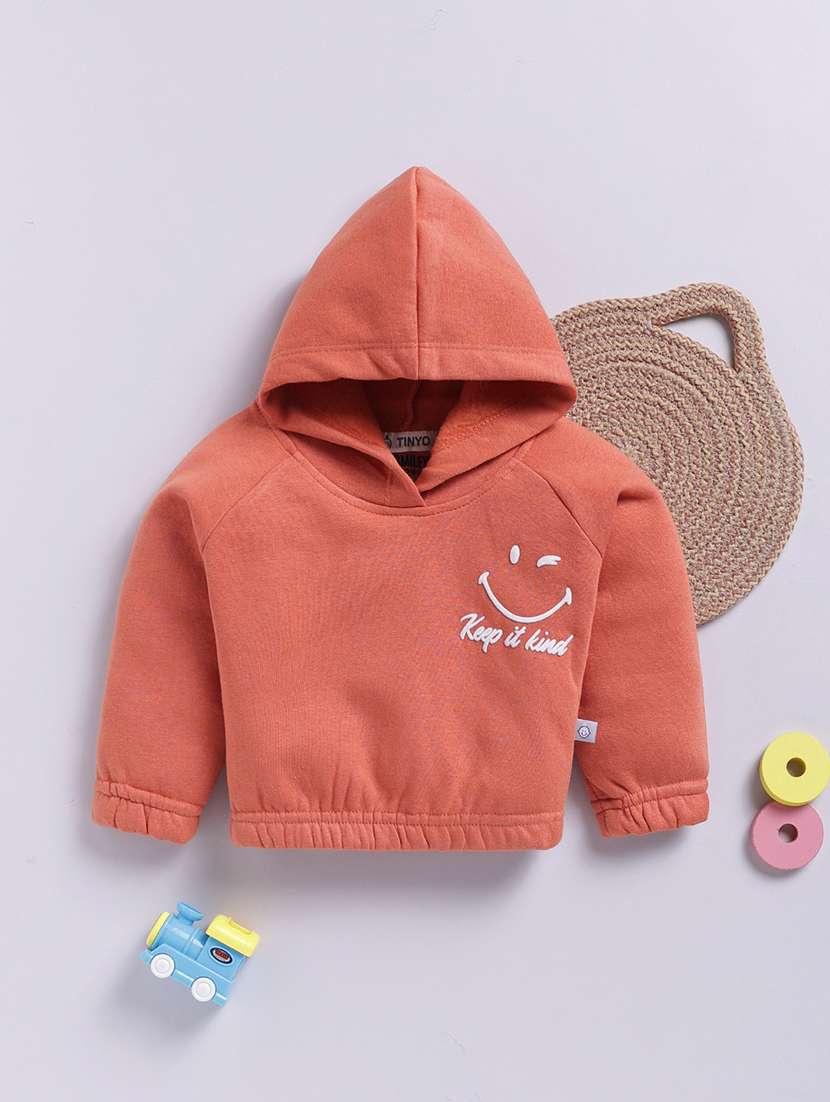 kids printed long sleeve hooded sweatshirt 
