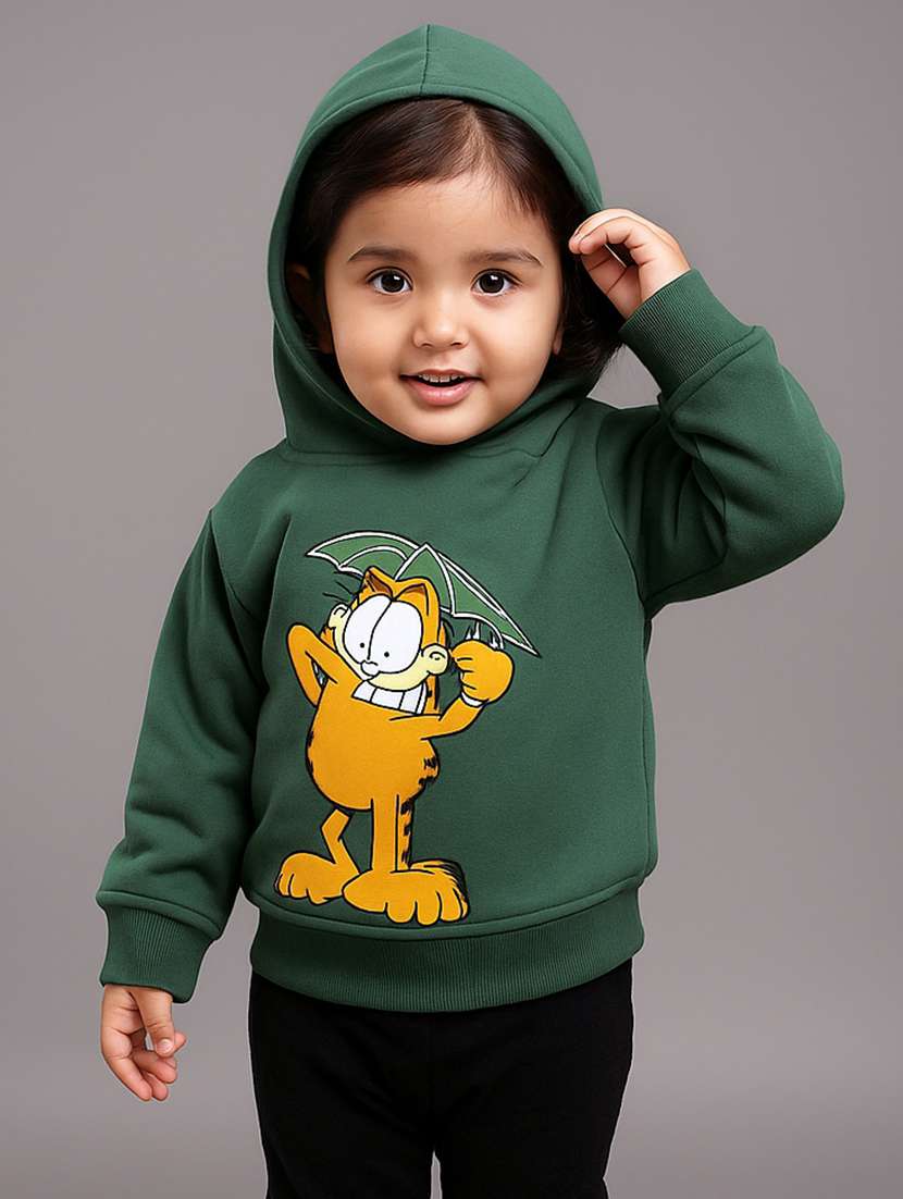 kids printed long sleeve hooded sweatshirt 
