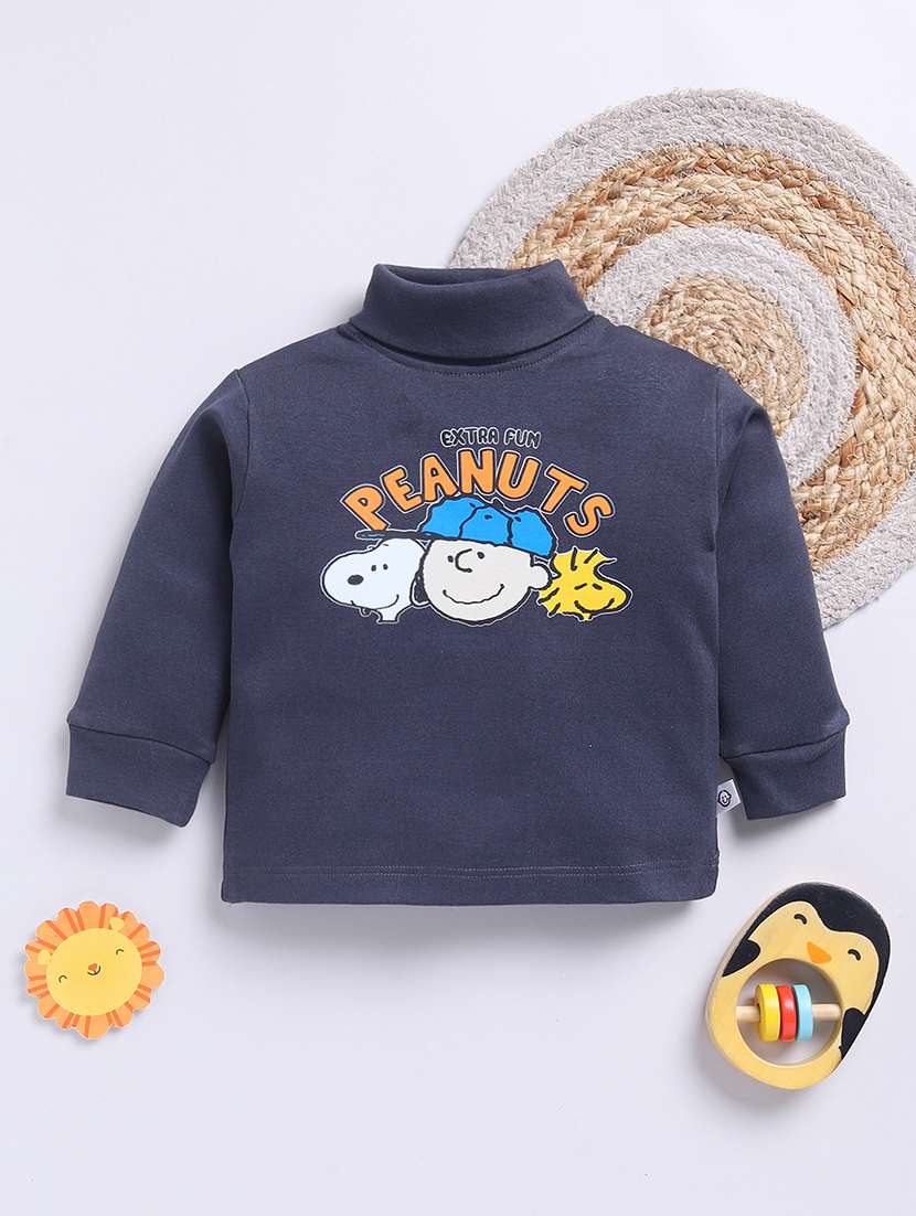 kids printed long sleeve turtle neck sweatshirt